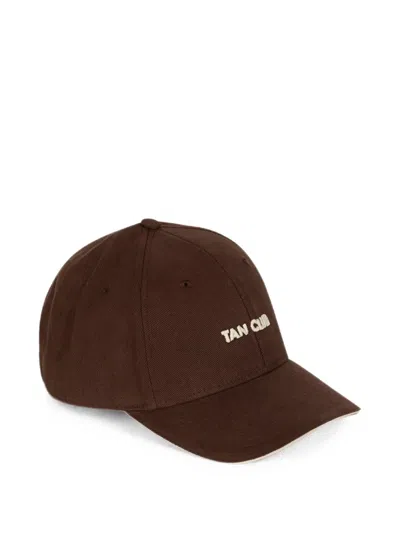 Paramidonna Embroidered-detail Cap In Brown