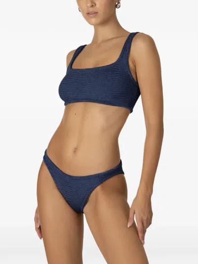 Paramidonna Emily Textured-finish Bikini In Blue