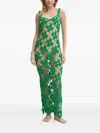 Paramidonna Flower-crochet Midi Beach Dress In Green