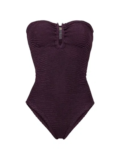 Paramidonna Frida Crinkled Swimsuit In Purple