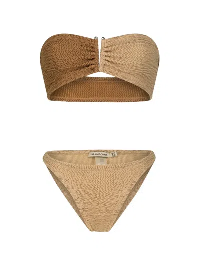 Paramidonna Frida Smocked Bikini In Neutral
