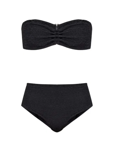 Paramidonna Frida Textured Swimsuit In Black