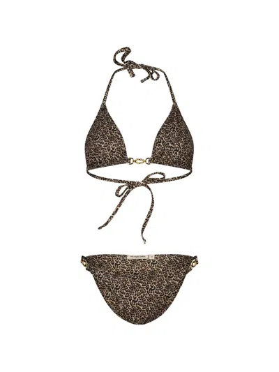 Paramidonna Gia Leopard-print Bikini In Brown