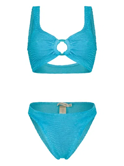 Paramidonna Irina Textured Ring Bikini In Blue