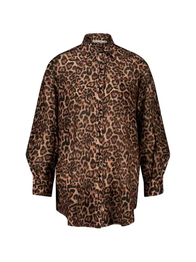 Paramidonna Jade Leopard Shirt In Animal Print
