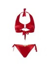 Paramidonna Jane Tie-detail Bikini In Red