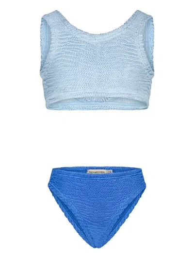 Paramidonna Kids' Katy Crinkle-effect Bikini In Blue