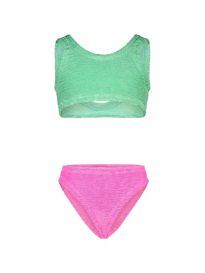 Paramidonna Kids' Katy Two-tone Bikini In Green