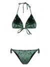 Paramidonna Kelly Velvet Bikini Set In Green