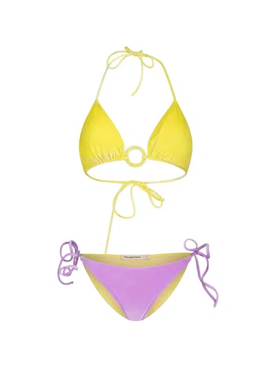 Paramidonna Kelly Velvet Two Piece Swimsuit In Yellow