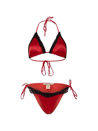 Paramidonna Kourtney Lace Bikini In Red