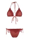 Paramidonna Kourtney Lace-detail Bikini In Brown