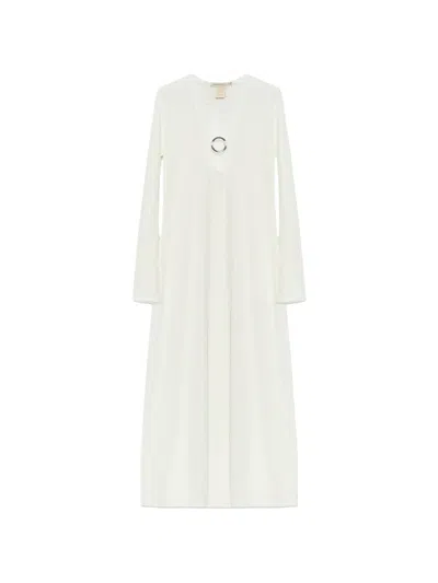 Paramidonna Krista O-ring Textured Dress In White