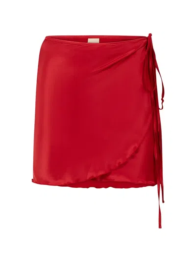 Paramidonna Leone Tie-side Pareo In Red