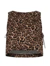Paramidonna Leopard-print Side-tie Beach Top In Brown