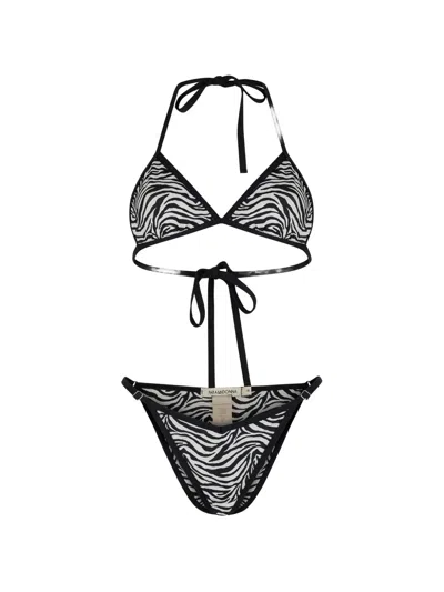 Paramidonna Lilia Zebra-print Bikini In Black