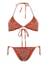 Paramidonna Livia Crystal-embellished Bikini Set In Brown