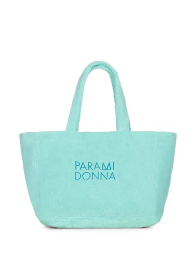 Paramidonna Logo-embroidered Tote Bag In Blue