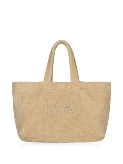 Paramidonna Logo-embroidered Tote Bag In Neutral