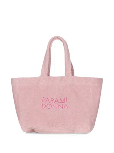 Paramidonna Logo-embroidered Tote Bag In Pink