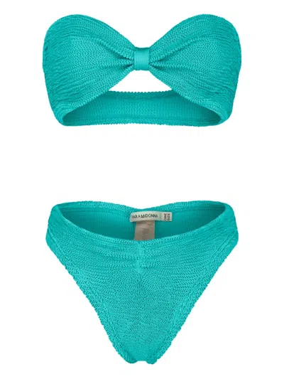 Paramidonna Lucy Bow Two Piece Swimsuit In Blue