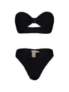 Paramidonna Lucy Knot Textured Bikini In Black