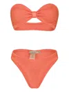 Paramidonna Lucy Knot Two Piece Swimsuit In Orange