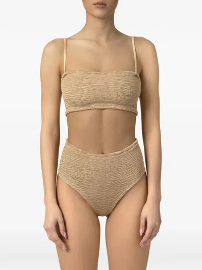 Paramidonna Marie Smocked Bikini In Brown