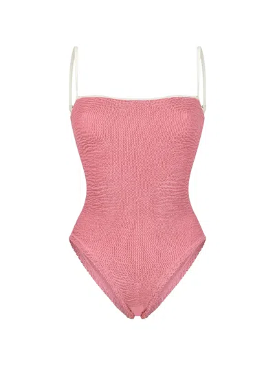 Paramidonna Marisia Crinkle-effect Swimsuit In Pink