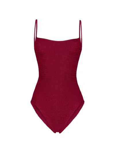 Paramidonna Marisia Smocked Swimsuit In Red