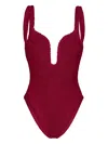 Paramidonna Mika Textured Swimsuit In Burgundy