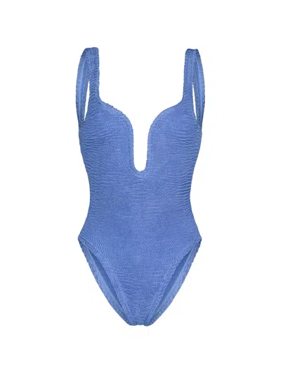 Paramidonna Mika V-neck Swimsuit In Blue
