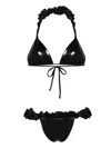Paramidonna Mimi Metallic-finish Bikini Set In Black