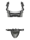 Paramidonna Mimi Metallic-finish Bikini Set In Silver