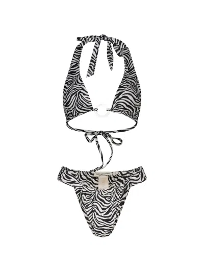 Paramidonna Mirla Zebra-print Bikini In Black