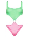Paramidonna Olivia Colour-block Crinkled Swimsuit In Pink