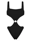 Paramidonna Olivia Cut-out Crinkled Swimsuit In Black
