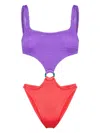 Paramidonna Olivia Ring-detailing Swimsuit In Red