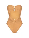 Paramidonna Rene Cut-out Swimsuit In Brown