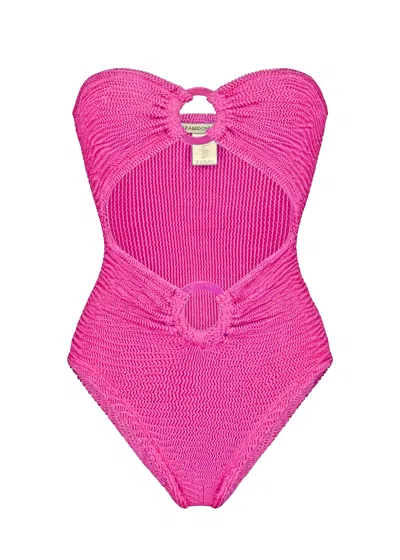 Paramidonna Rene One Piece In Fuchsia Pink | One Size Designer Swimwear | High Cut, High Rise, Strapless Bandeau