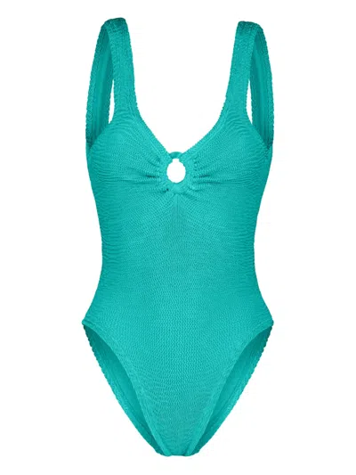 Paramidonna Romana Ring Detail One Piece Swimsuit In Blue