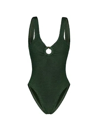 Paramidonna Romana Ring-detail Swimsuit In Green