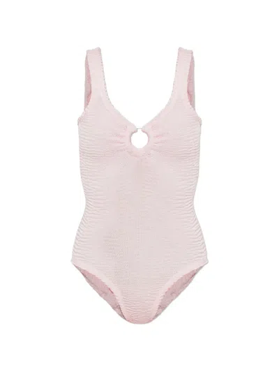 Paramidonna Romana Seersucker Swimsuit In Pink