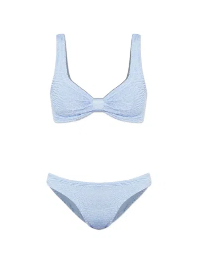 Paramidonna Salma Crinkle-effect Bikini In Blue