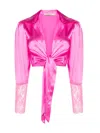 Paramidonna Sarah Cropped Shirt In Pink