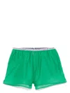 Paramidonna Silk Beach Shorts In Green
