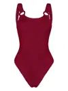 Paramidonna Sophia Ring Detail Swimsuit In Burgundy