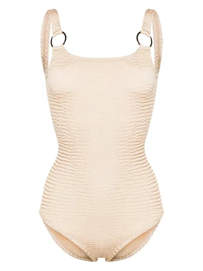 Paramidonna Sophia Sugar Crinkled Swimsuit In Neutrals