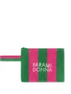 Paramidonna Striped Clutch Bag In Pink