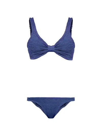 Paramidonna Textured-finish Bikini In Blue